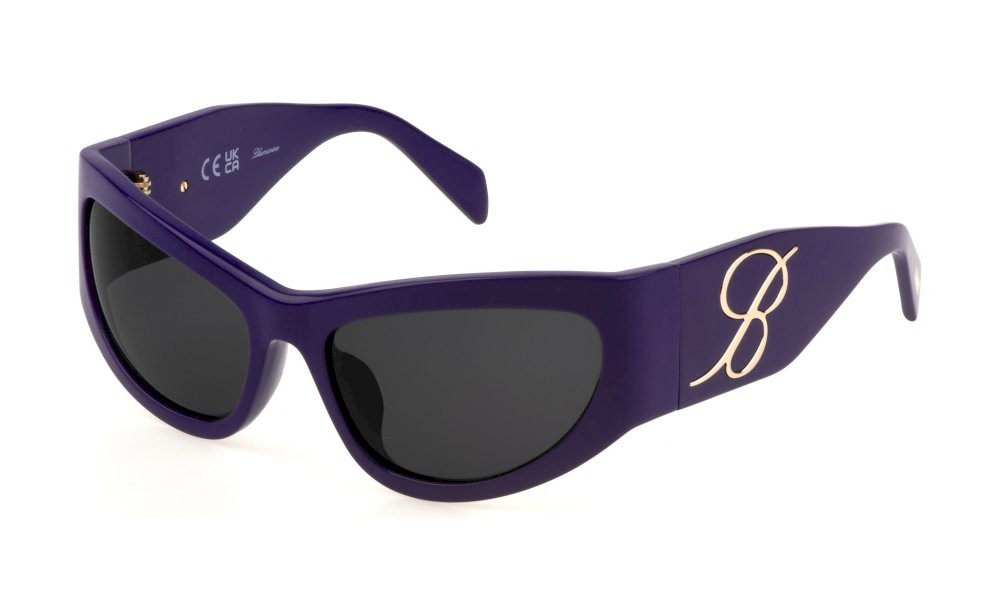 Occhiali da sole Blumarine SBM840 (09X6) colore viola pieno  lenti smoke 