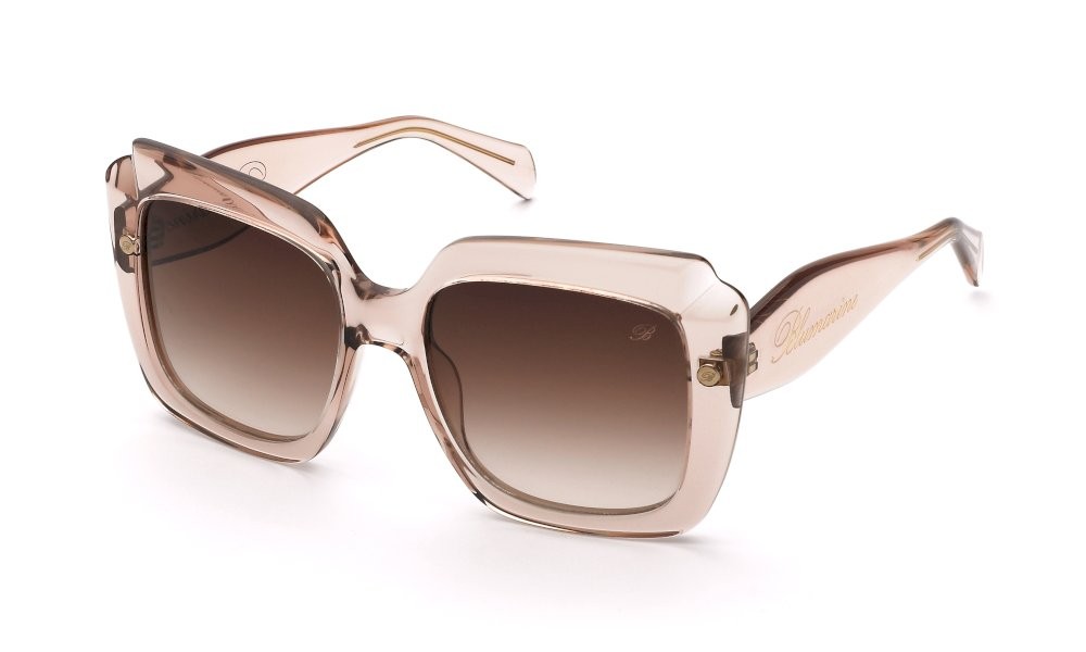 Occhiali da sole Blumarine SBM889 (0913) colore beige trasparente lucido lenti brown gradient