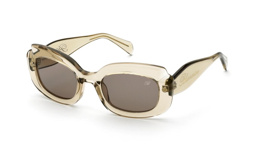Occhiali da sole Blumarine SBM890 (07HM) colore beige trasparente lucido lenti brown