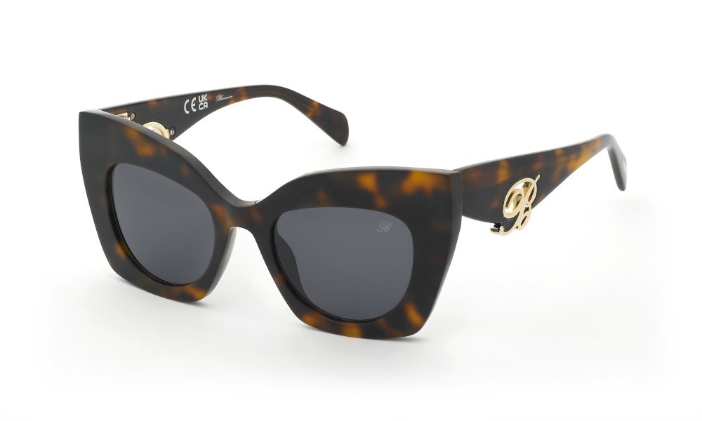 Sunglasses Blumarine SBM902V (0752) color avana scura lucida lenses smoke