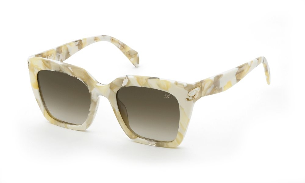 Occhiali da sole Blumarine SBM903 (06UC) colore beige madreperla lucido lenti brown gradient brown