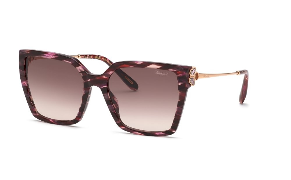 Sunglasses Chopard SCH371S (01G2) color bordeaux striato lucido lenses brown gradient