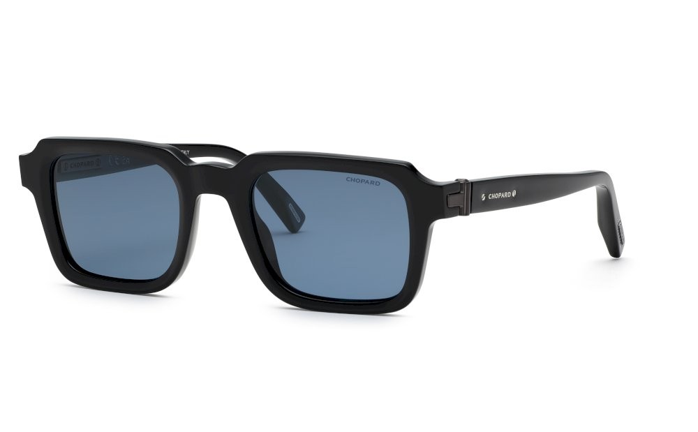 Occhiali da sole Chopard SCH376 (700Z) colore nero lucido lenti blue