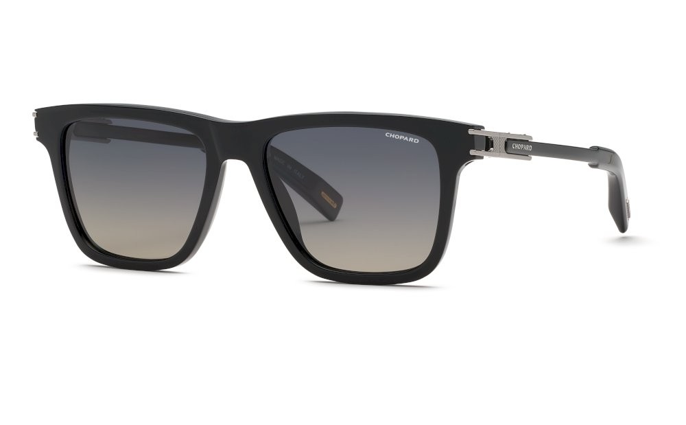 Occhiali da sole Chopard SCH398 (700Z) colore nero lucido lenti smoke gradient smoke
