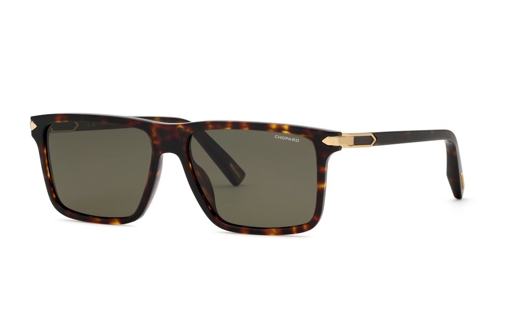 Sunglasses Chopard SCH427 (909P) color avana gialla lucida lenses green