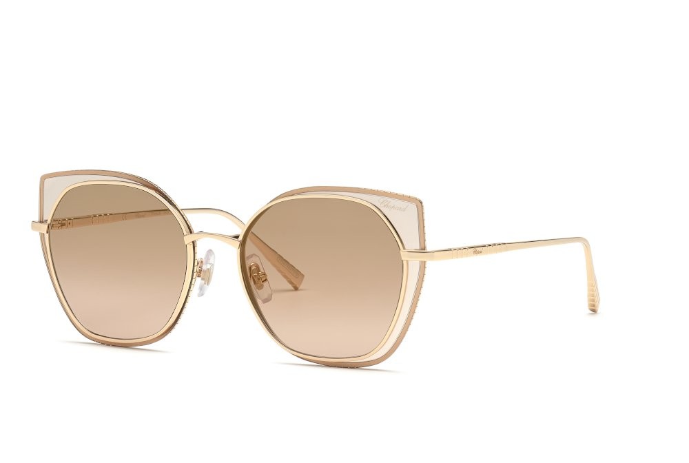Sonnenbrillen Chopard SCHF74M (300G) farbe oro rosè lucido gläser antiriflesso - brown deg.mirror gold