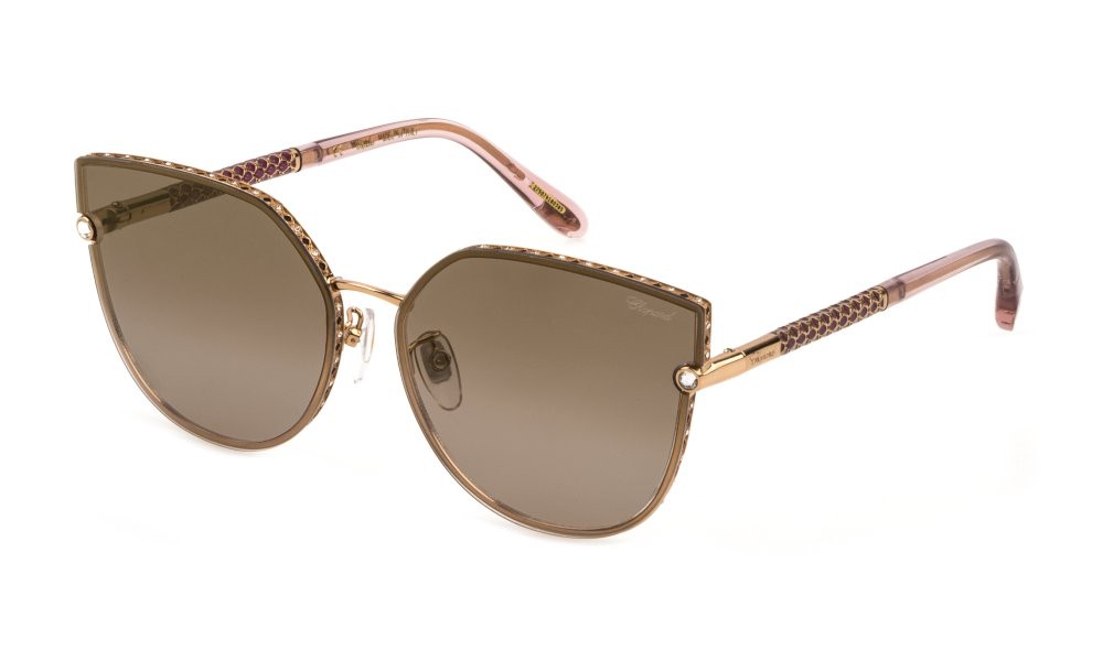 Sonnenbrillen Chopard SCHF78S (8FCG) farbe oro ramato lucido c/strass gläser antiriflesso - brown deg. mirror gold