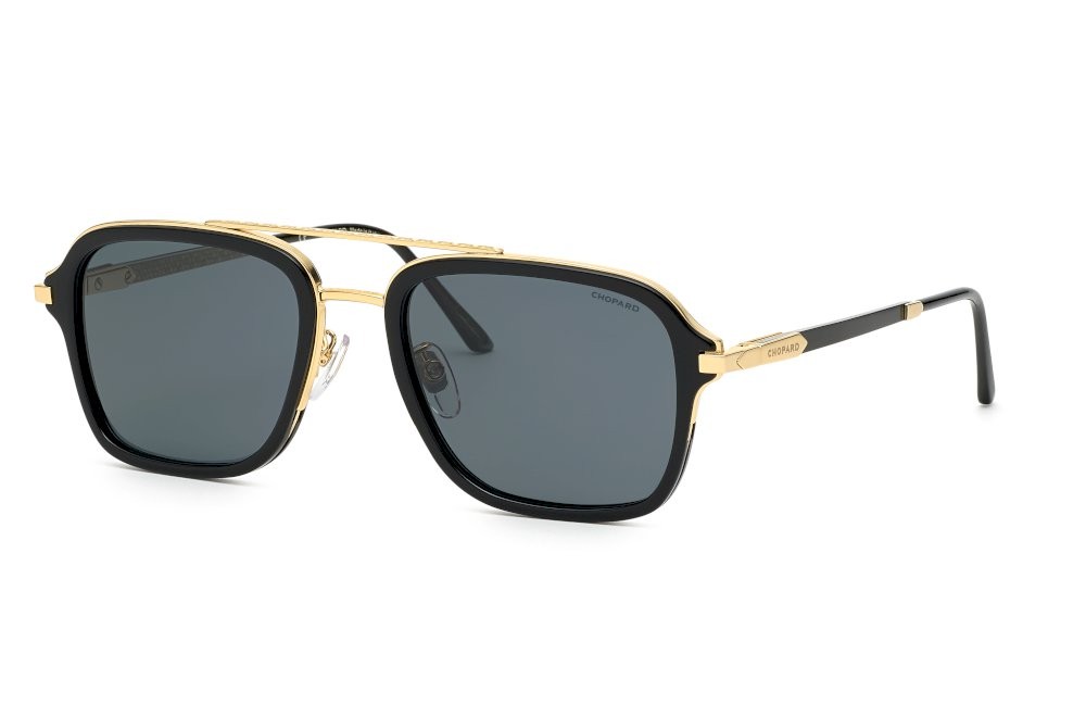 Sonnenbrillen Chopard SCHG36 (300P) farbe oro rosè lucido c/corno-legno gläser antiriflesso - smoke