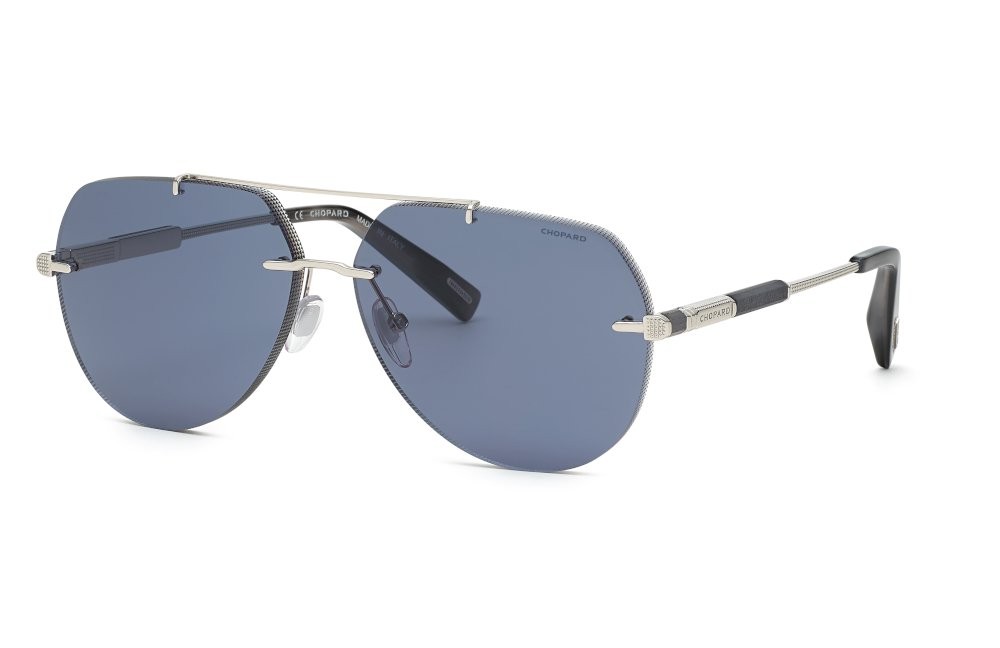 Sunglasses Chopard SCHG37 (0400) color oro giallo lucido lenses antiriflesso - blue