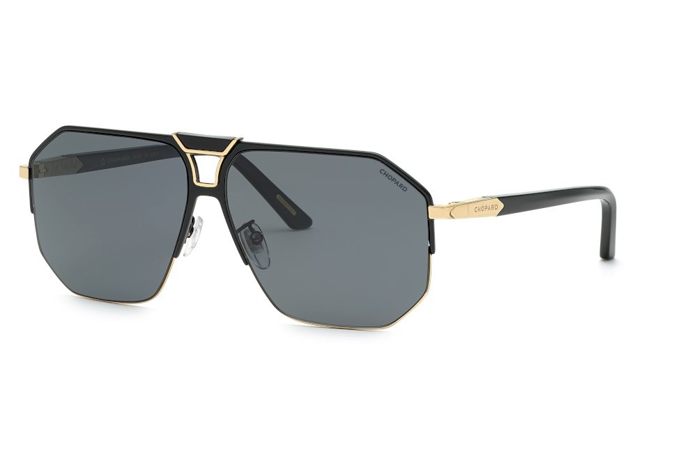Sunglasses Chopard SCHG61 (301P) color oro rosè lucido c/parti nero lucido lenses antiriflesso - smoke