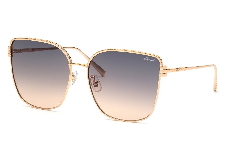 Sunglasses Chopard SCHG67M (08FC) color oro ramato lucido lenses antiriflesso - smoke grad.orange