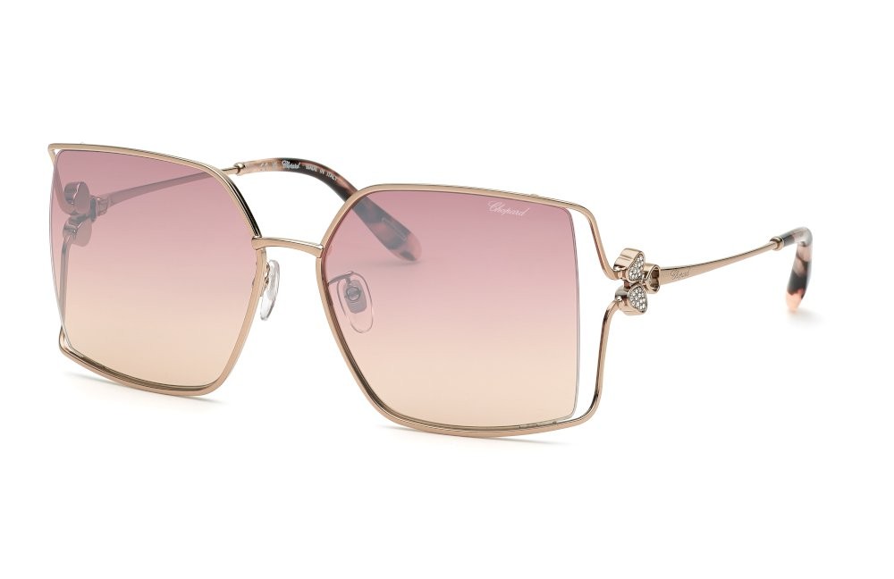Sonnenbrillen Chopard SCHG68S (A32X) farbe shiny mink c/strass gläser antiriflesso - red gradient mirror silver
