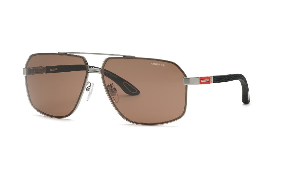 Sunglasses Chopard SCHG89 (0509) color rutenio lucido totale c/gomma lenses antiriflesso - brown