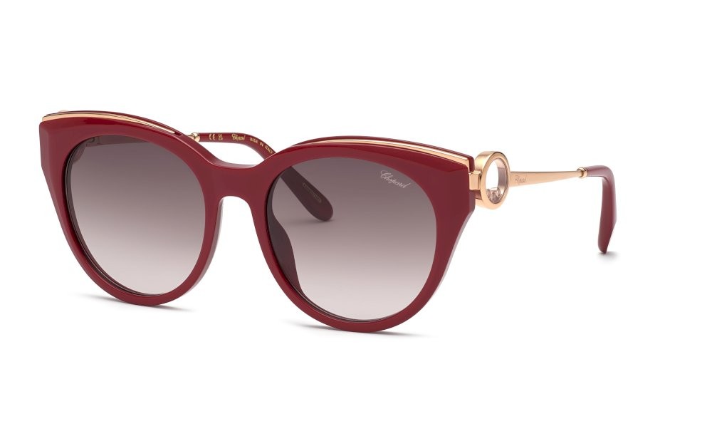 Occhiali da sole Chopard SCHL04S (08LA) colore bordeaux lucido lenti brown gradient violet