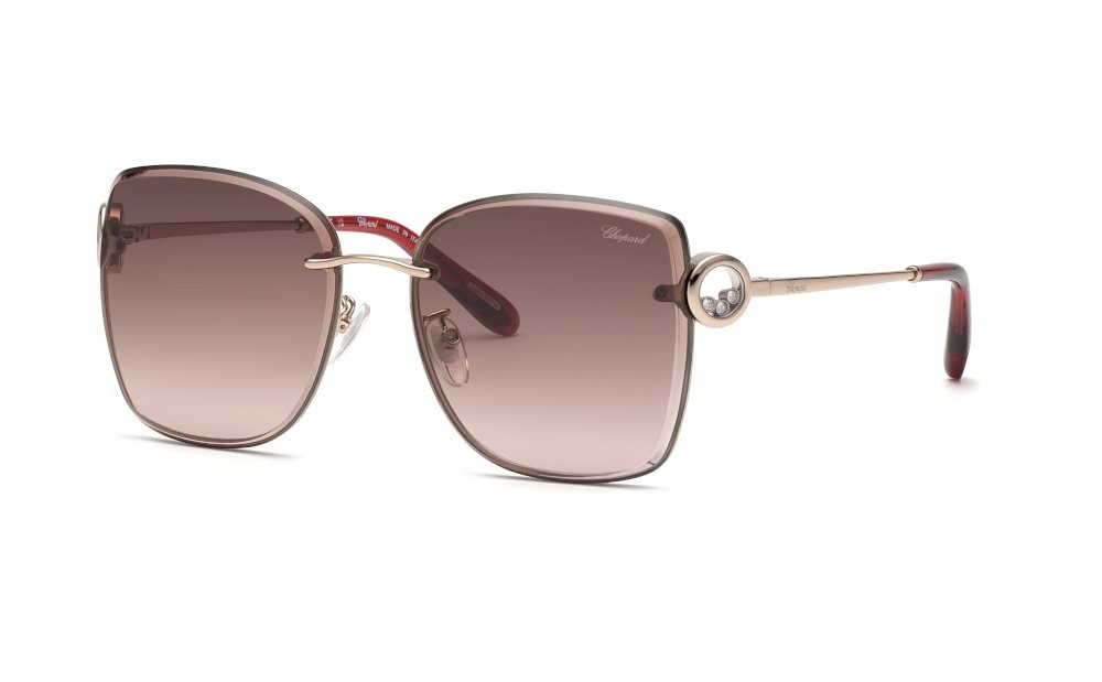Sunglasses Chopard SCHL29S (0A39) color oro rosso lucido totale lenses brown gradient pink