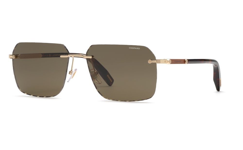 Occhiali da sole Chopard SCHL75 (300V) colore oro rose' lucido lenti green