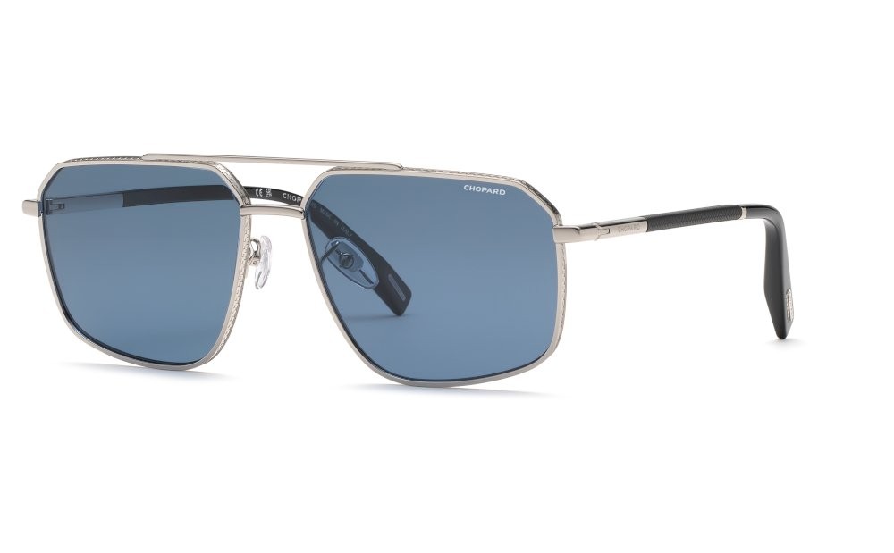 Sunglasses Chopard SCHL77 (579P) color palladio lucido lenses blue