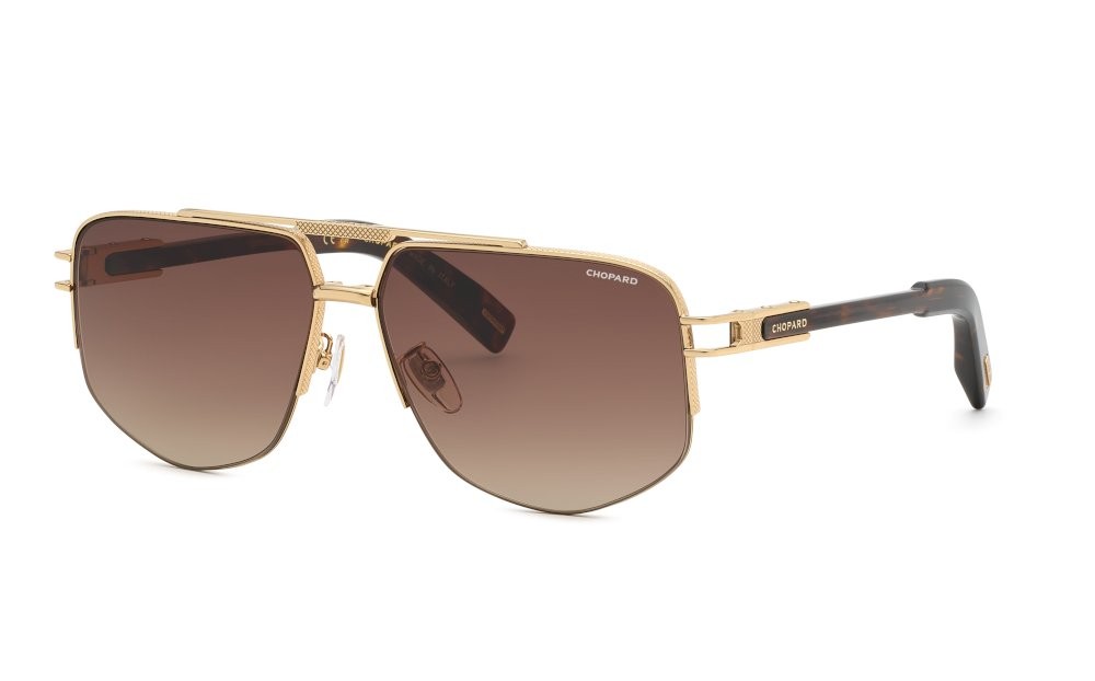 Sunglasses Chopard SCHM12 (300K) color oro rose' lucido lenses brown gradient brown