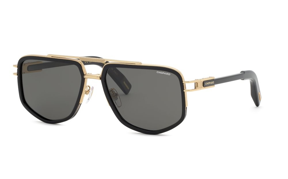 Sunglasses Chopard SCHM12V (700P) color nero lucido lenses smoke