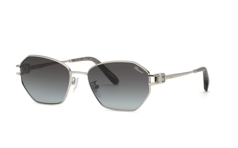 Sunglasses Chopard SCHM50S (0579) color palladio lucido lenses smoke gradient smoke
