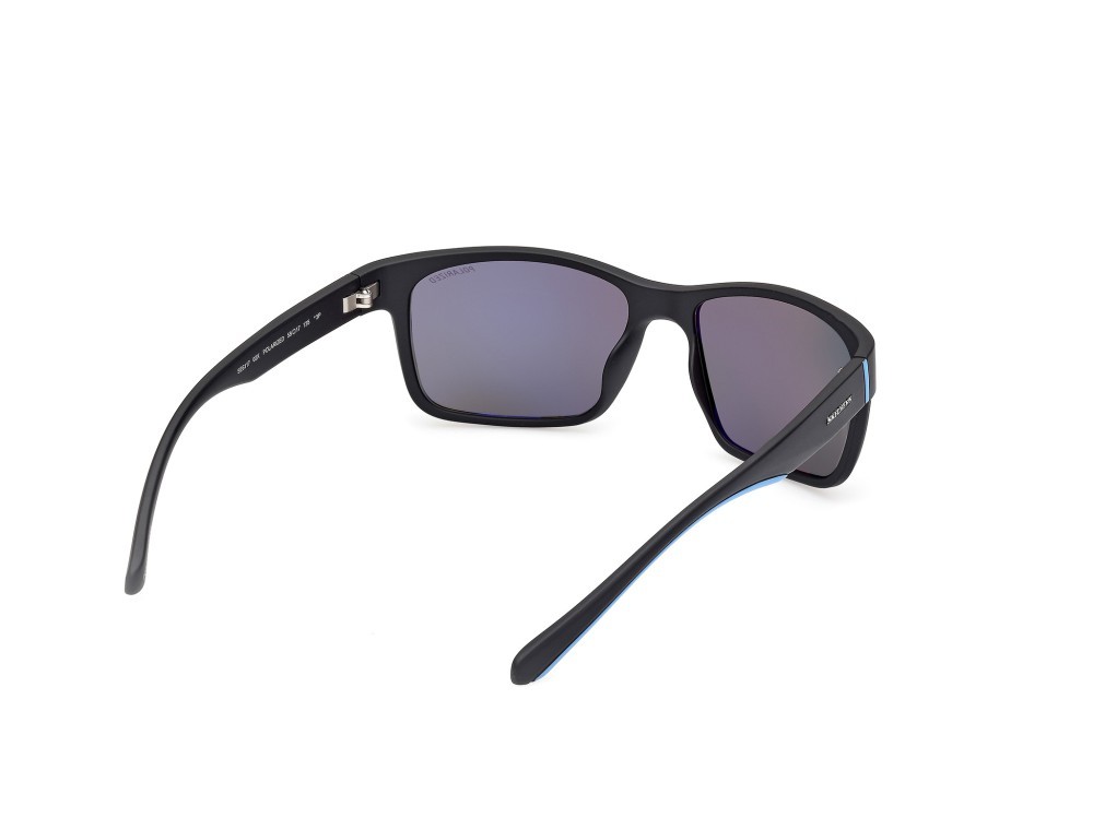 Sonnenbrillen Skechers SE6117 (02X) farbe nero opaco form rechteckig gläser blu polarizzato