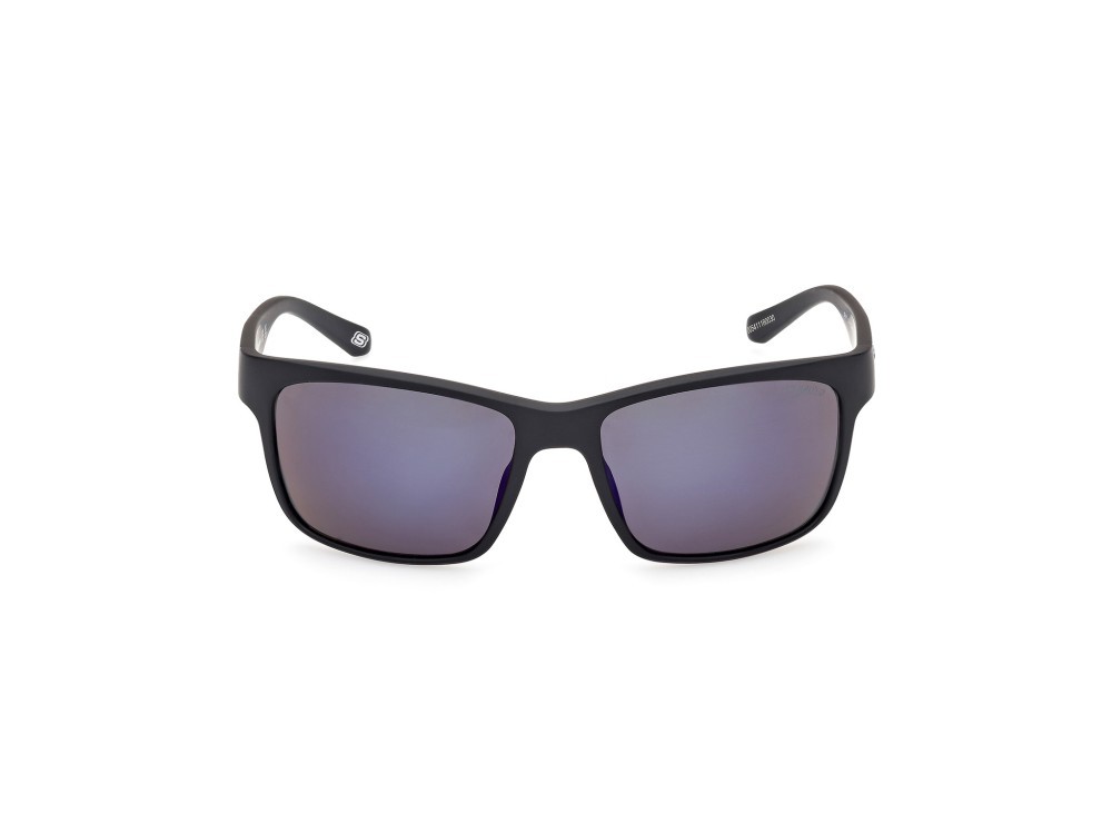 Sonnenbrillen Skechers SE6117 (02X) farbe nero opaco form rechteckig gläser blu polarizzato