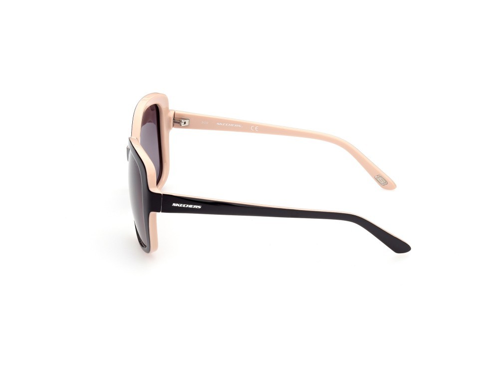 Sunglasses Skechers SE6126 (01D) color nero lucido shape square lenses fumo polar.