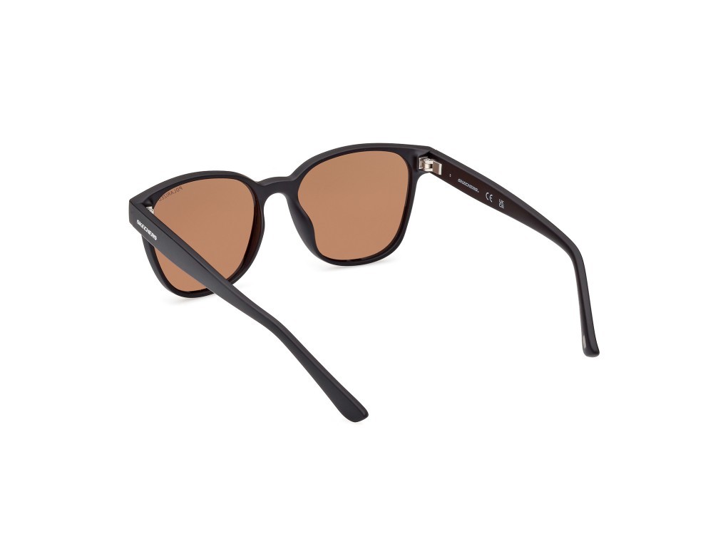 Sonnenbrillen Skechers SE6277 (01H) farbe nero lucido form quadratisch gläser marrone polar.