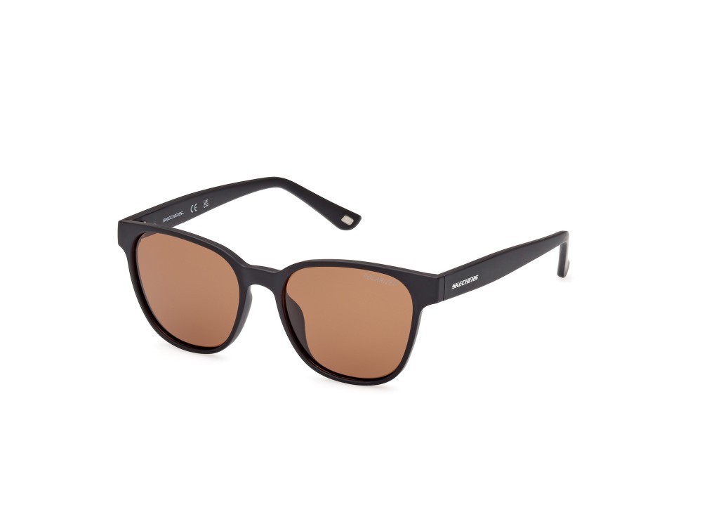 Sonnenbrillen Skechers SE6277 (01H) farbe nero lucido form quadratisch gläser marrone polar.