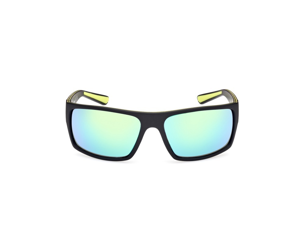 Sonnenbrillen Skechers SE6292 (02Q) farbe nero opaco form rechteckig gläser verde specchiato