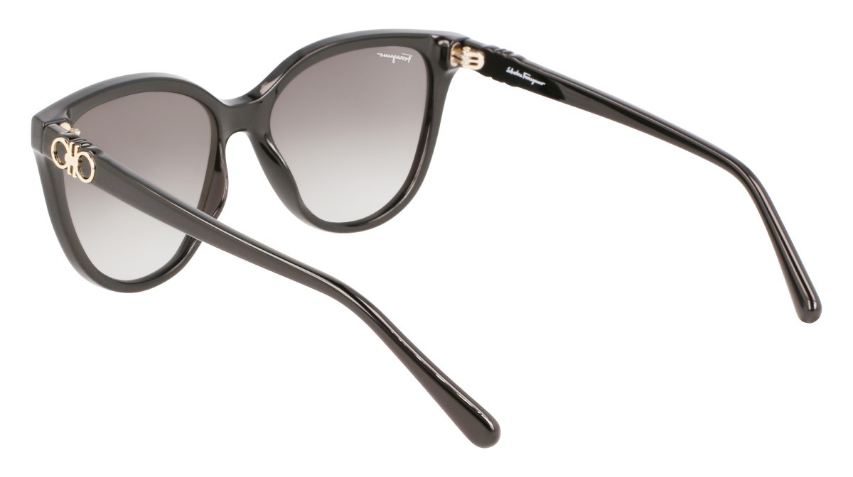 Sonnenbrillen Salvatore Ferragamo SF1056S (001) farbe black form cat-eye gläser gradient grey