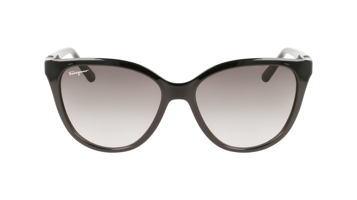 Sonnenbrillen Salvatore Ferragamo SF1056S (001) farbe black form cat-eye gläser gradient grey