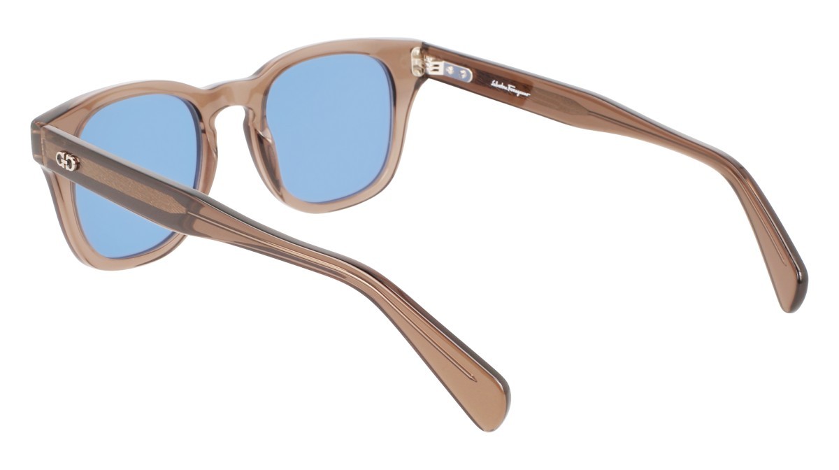 Sonnenbrillen Salvatore Ferragamo SF1057S (232) farbe brown transparent form rechteckig gläser solid blue
