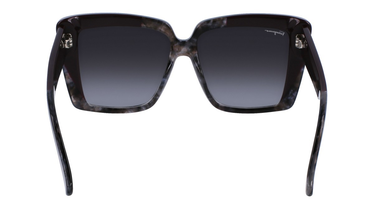 Sonnenbrillen Salvatore Ferragamo SF1060S (021) farbe grey marble/bordeaux form rechteckig gläser gradient grey