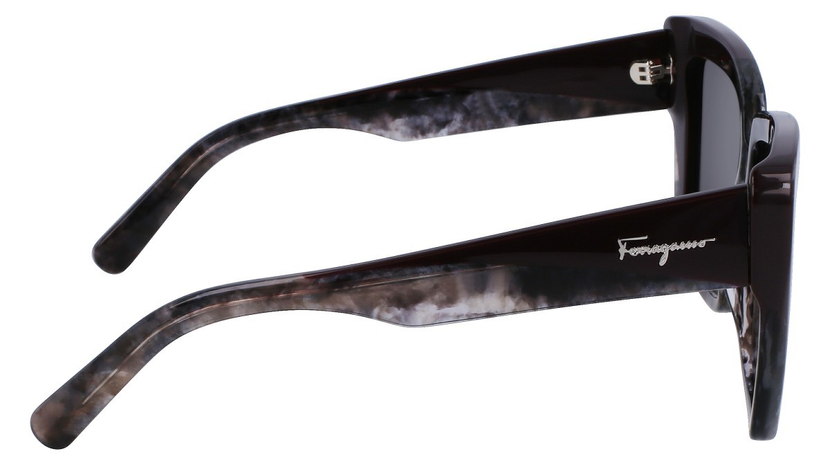 Sonnenbrillen Salvatore Ferragamo SF1060S (021) farbe grey marble/bordeaux form rechteckig gläser gradient grey