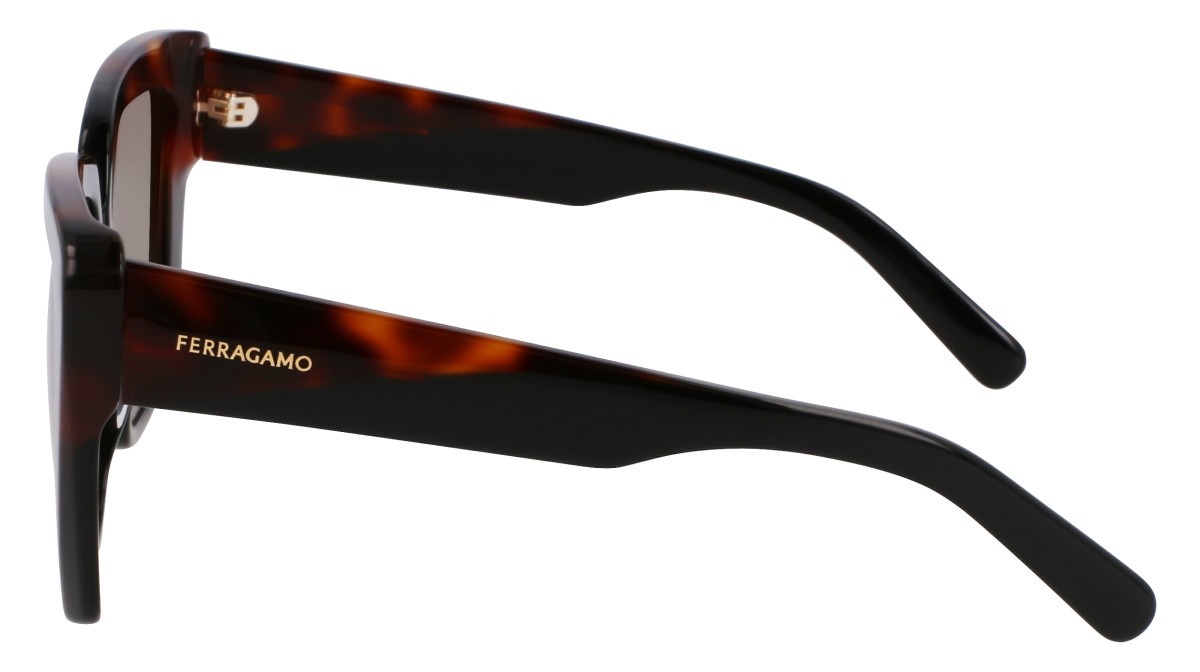 Sonnenbrillen Salvatore Ferragamo SF1060SN (006) farbe black/tortoise form rechteckig gläser gradient khaki