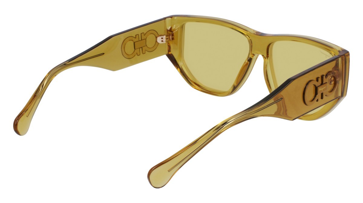 Sonnenbrillen Salvatore Ferragamo SF1077S (703) farbe transparent yellow form rechteckig gläser solid yellow