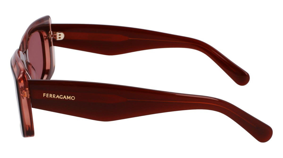 Sonnenbrillen Salvatore Ferragamo SF1079SN (211) farbe brown/nude form rechteckig gläser solid brown