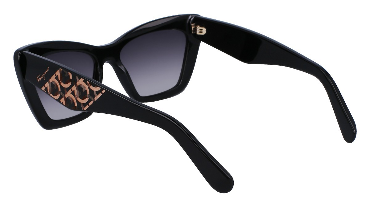 Sonnenbrillen Salvatore Ferragamo SF1081SE (001) farbe black form rechteckig gläser gradient grey