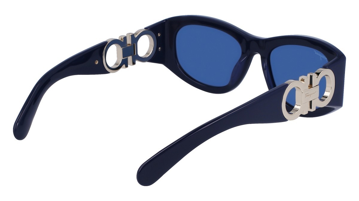 Sonnenbrillen Salvatore Ferragamo SF1082S (414) farbe blue form oval gläser solid blue