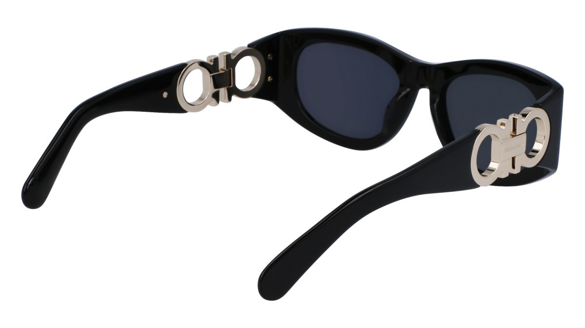 Sonnenbrillen Salvatore Ferragamo SF1082SN (001) farbe black form oval gläser solid grey