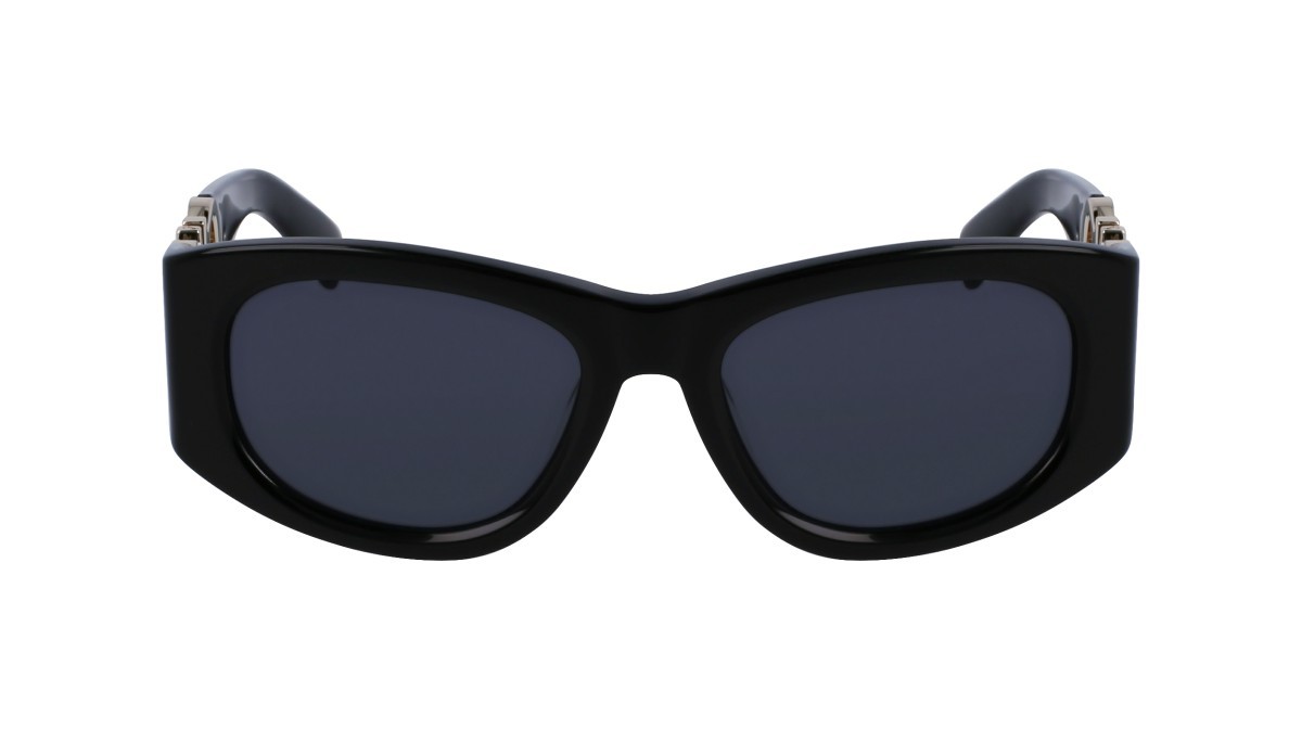 Sonnenbrillen Salvatore Ferragamo SF1082SN (001) farbe black form oval gläser solid grey