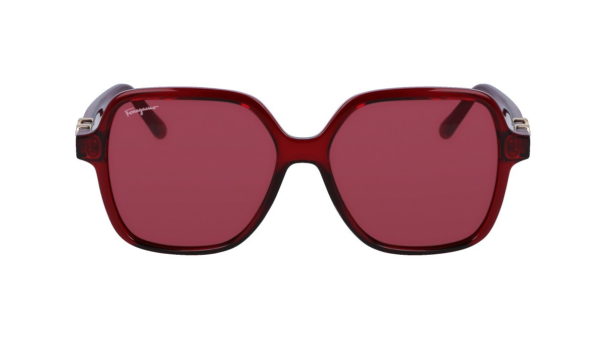 Sonnenbrillen Salvatore Ferragamo SF1083S (612) farbe transparent burgundy form rechteckig gläser solid wine