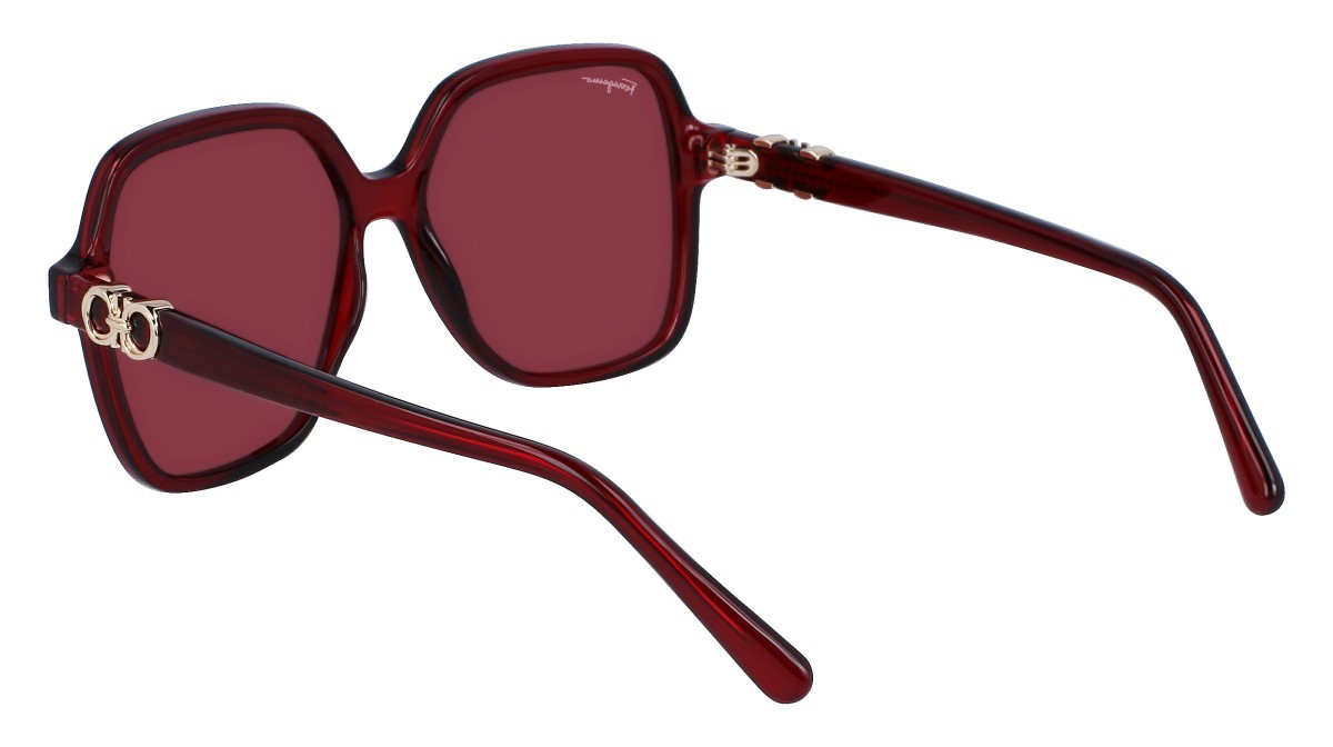 Sonnenbrillen Salvatore Ferragamo SF1083S (612) farbe transparent burgundy form rechteckig gläser solid wine