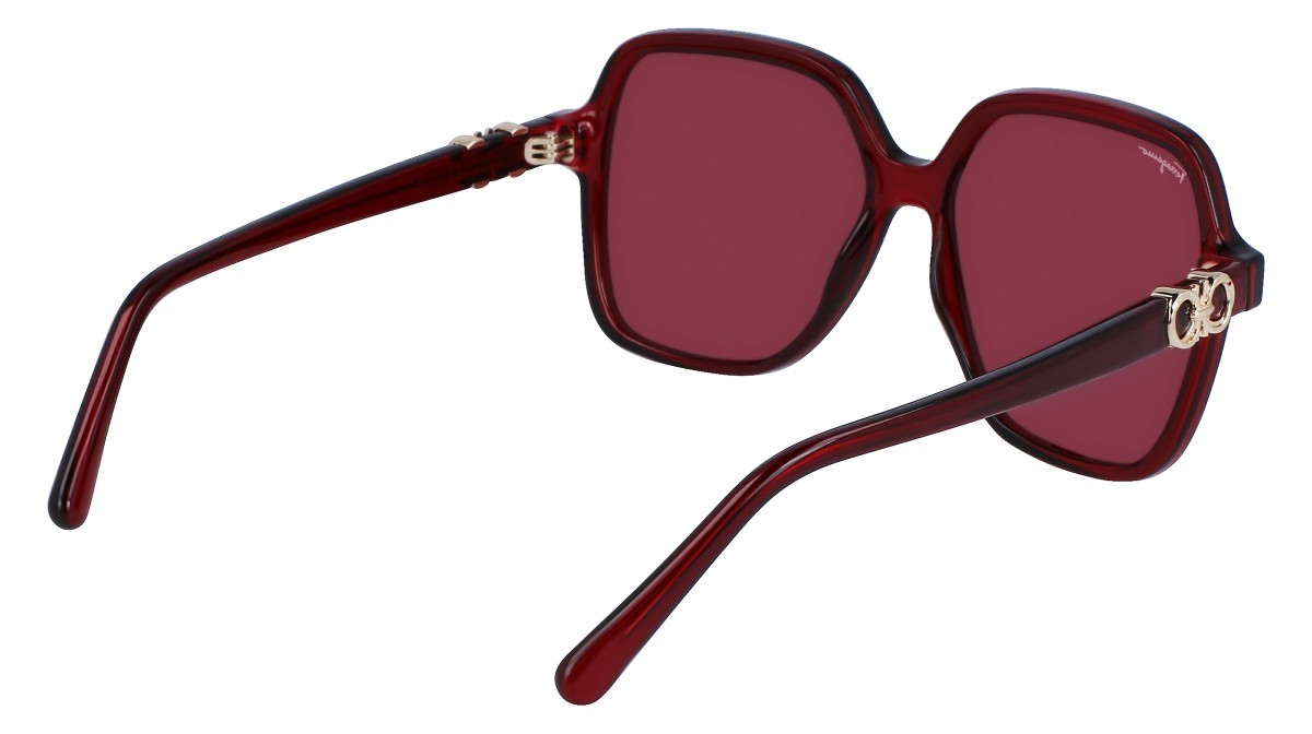 Sonnenbrillen Salvatore Ferragamo SF1083S (612) farbe transparent burgundy form rechteckig gläser solid wine