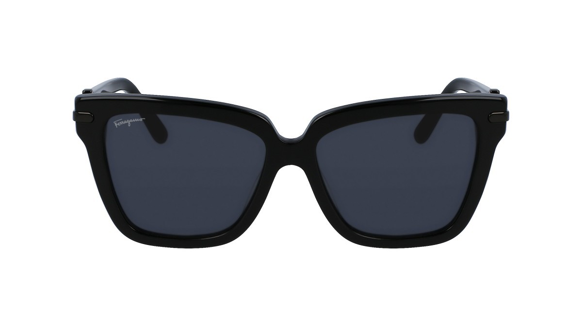 Sonnenbrillen Salvatore Ferragamo SF1085S (001) farbe black form rechteckig gläser solid grey