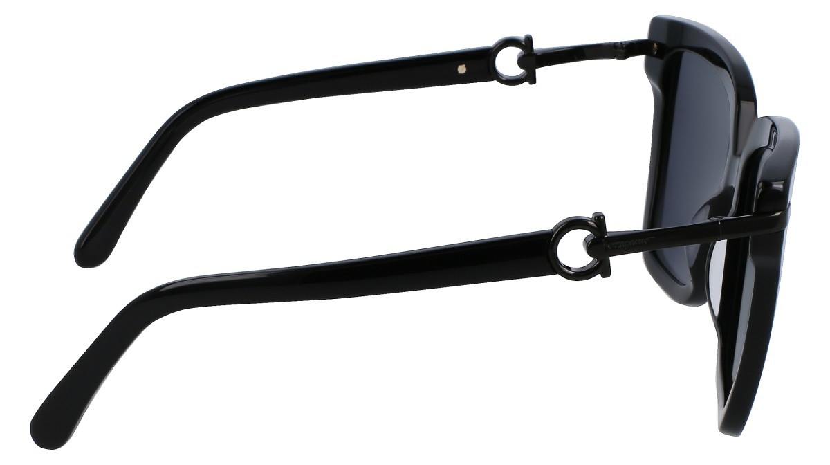 Sonnenbrillen Salvatore Ferragamo SF1085S (001) farbe black form rechteckig gläser solid grey