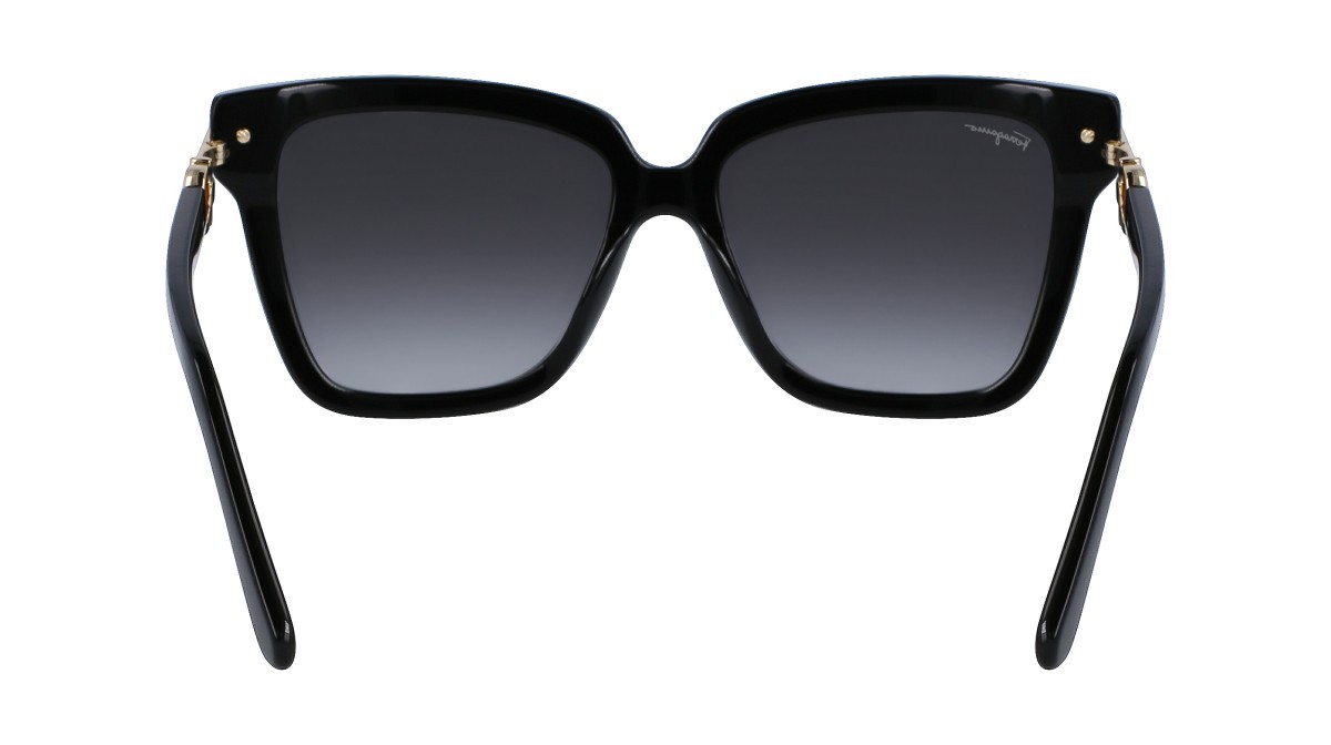 Sonnenbrillen Salvatore Ferragamo SF1085S (011) farbe black/gold form rechteckig gläser gradient grey