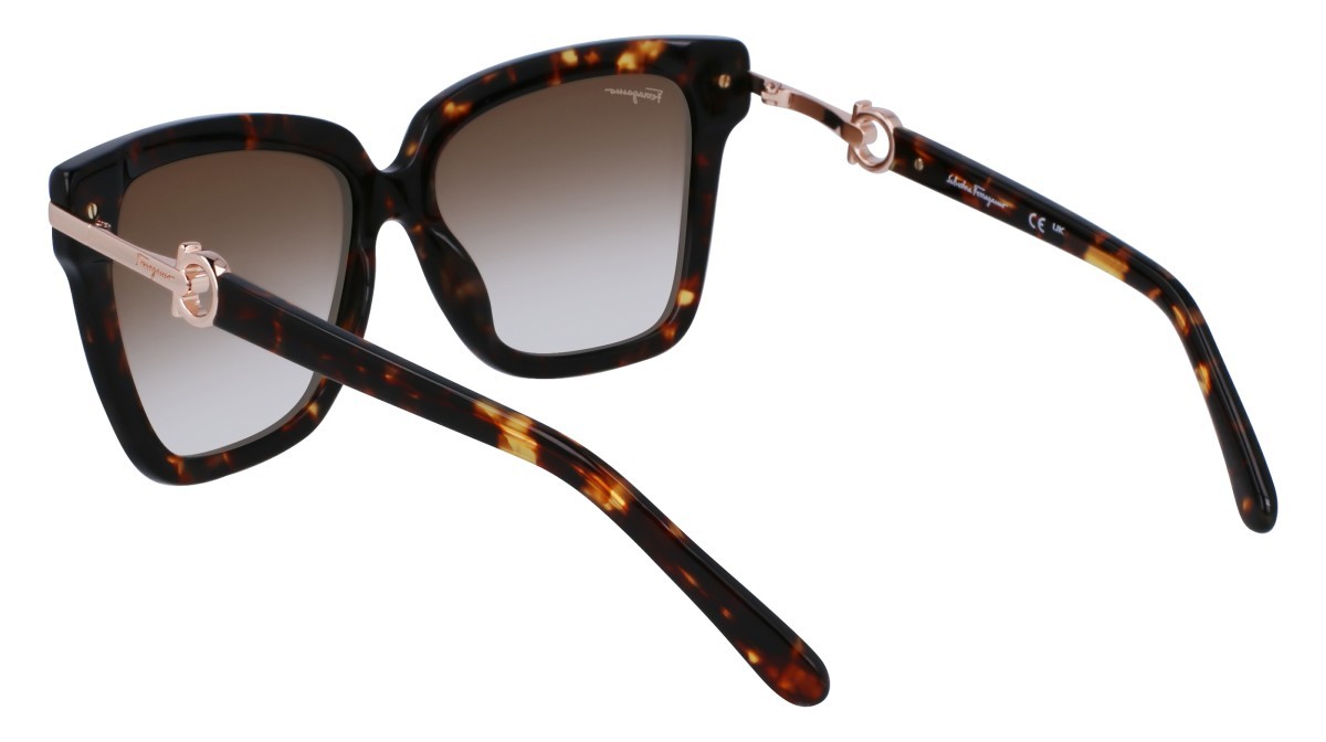 Sonnenbrillen Salvatore Ferragamo SF1085S (219) farbe dark tortoise form rechteckig gläser gradient brown/clear