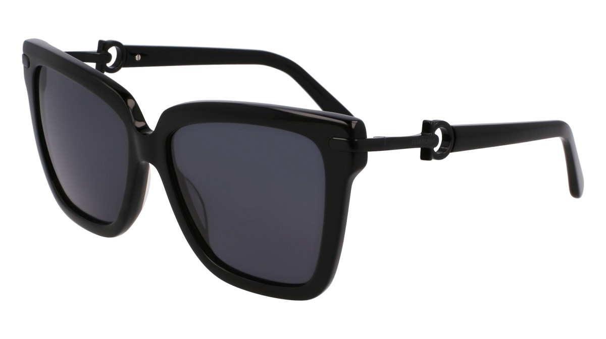 Sonnenbrillen Salvatore Ferragamo SF1085SN (001) farbe black form rechteckig gläser solid grey